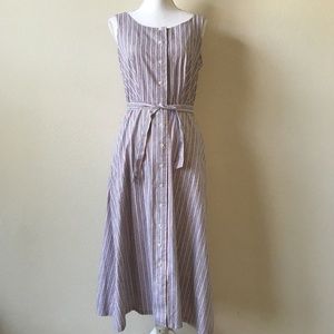 J Crew Stripe Button Maxi Midi Shirt Dress Size 6